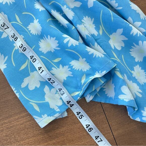 Faithfull the Brand | Women’s Blue Leyla Midi Dress Floral Puff Sleeve Anthro 4 - Picture 11 of 12